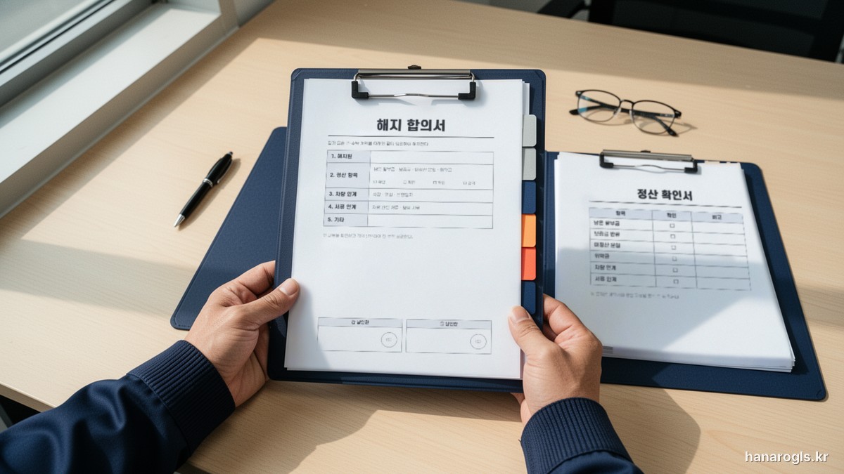 해지 합의서와 정산 자료를 끼워 둔 서류철