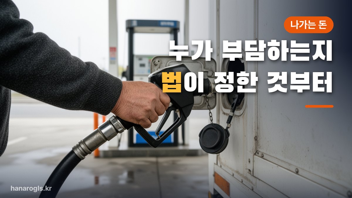 화물차에 급유하는 손 — 기름값은 완제인지 무제인지에 따라 부담이 갈립니다