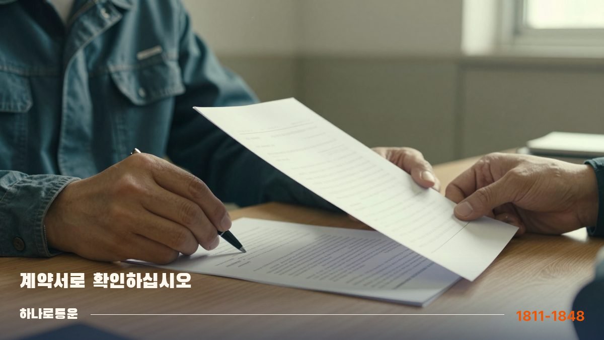 책상에 펼친 계약서와 정산서를 손가락으로 짚어 보는 차주
