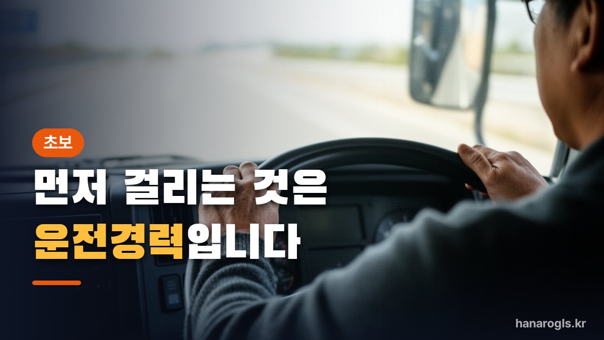 운전석에서 운전대를 잡은 모습 — 초보분이 먼저 걸리는 것은 시험이 아니라 운전경력입니다