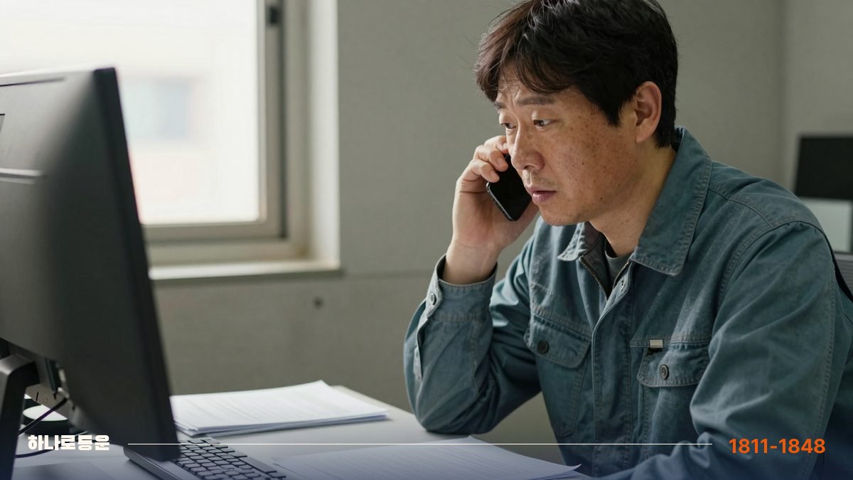 출고 목록을 펴 놓고 통화하며 배차를 잡는 물류 담당자