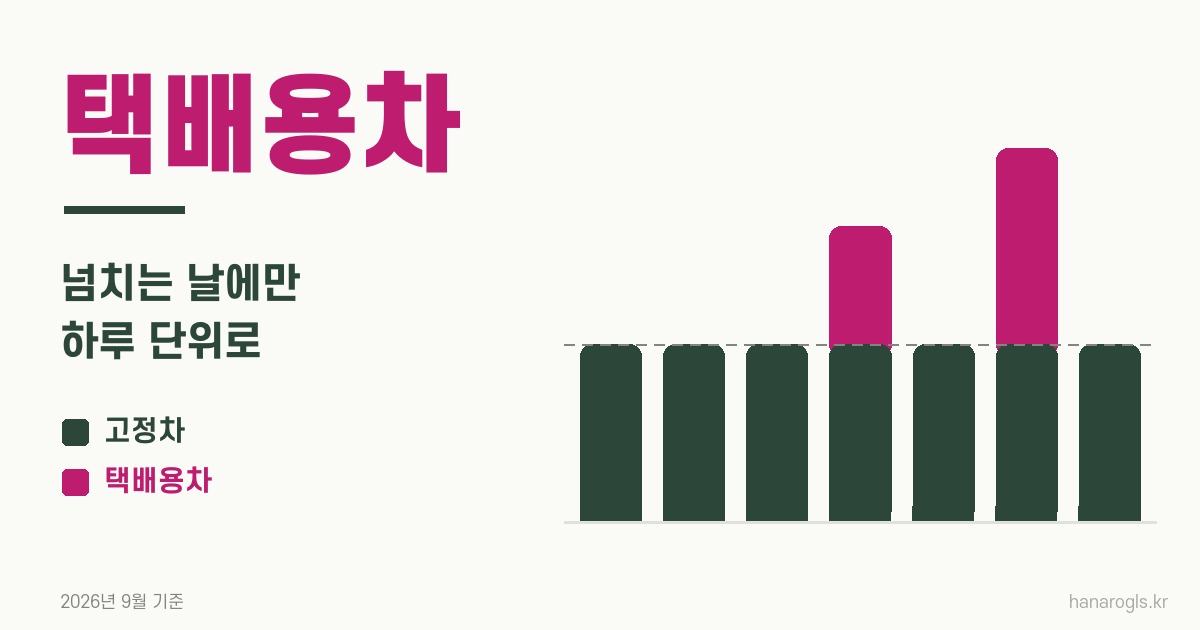 택배용차 · 물량이 튀는 날에만 하루 단위로 붙이는 차