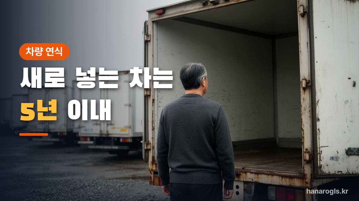중고차 야적장에서 적재함을 살펴보는 모습 — 새로 넣는 차에는 차령 제한이 있습니다