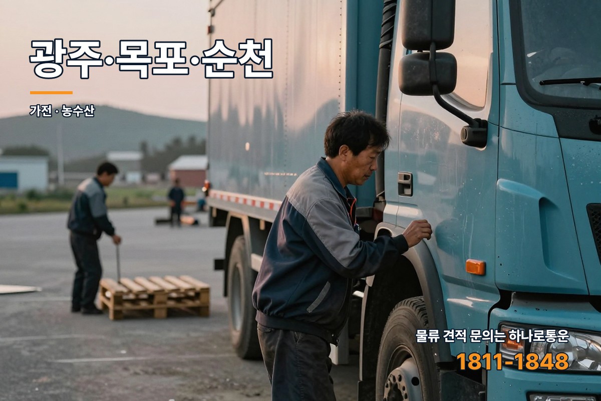 광주·목포·순천 권역에서 화물차 앞에 선 물류 담당자
