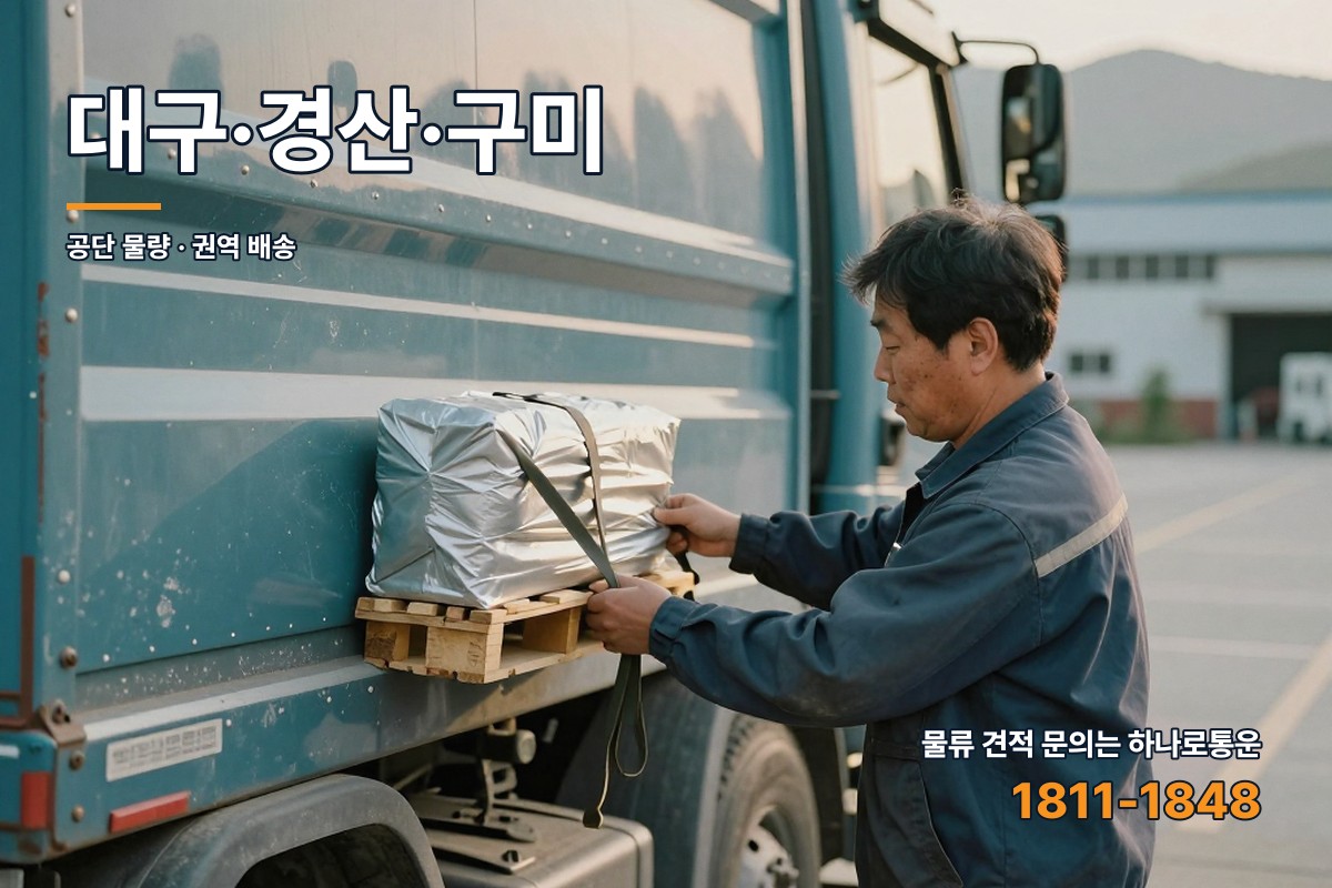 대구·경산·구미 권역에서 화물차 앞에 선 물류 담당자