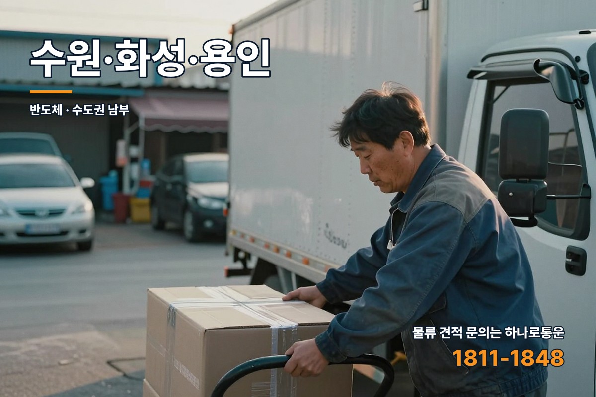 수원·화성·용인 권역에서 화물차 앞에 선 물류 담당자