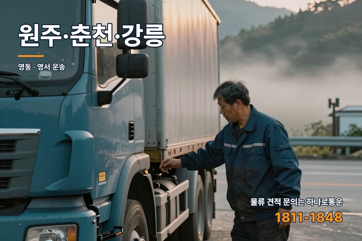 원주·춘천·강릉 권역에서 화물차 앞에 선 물류 담당자