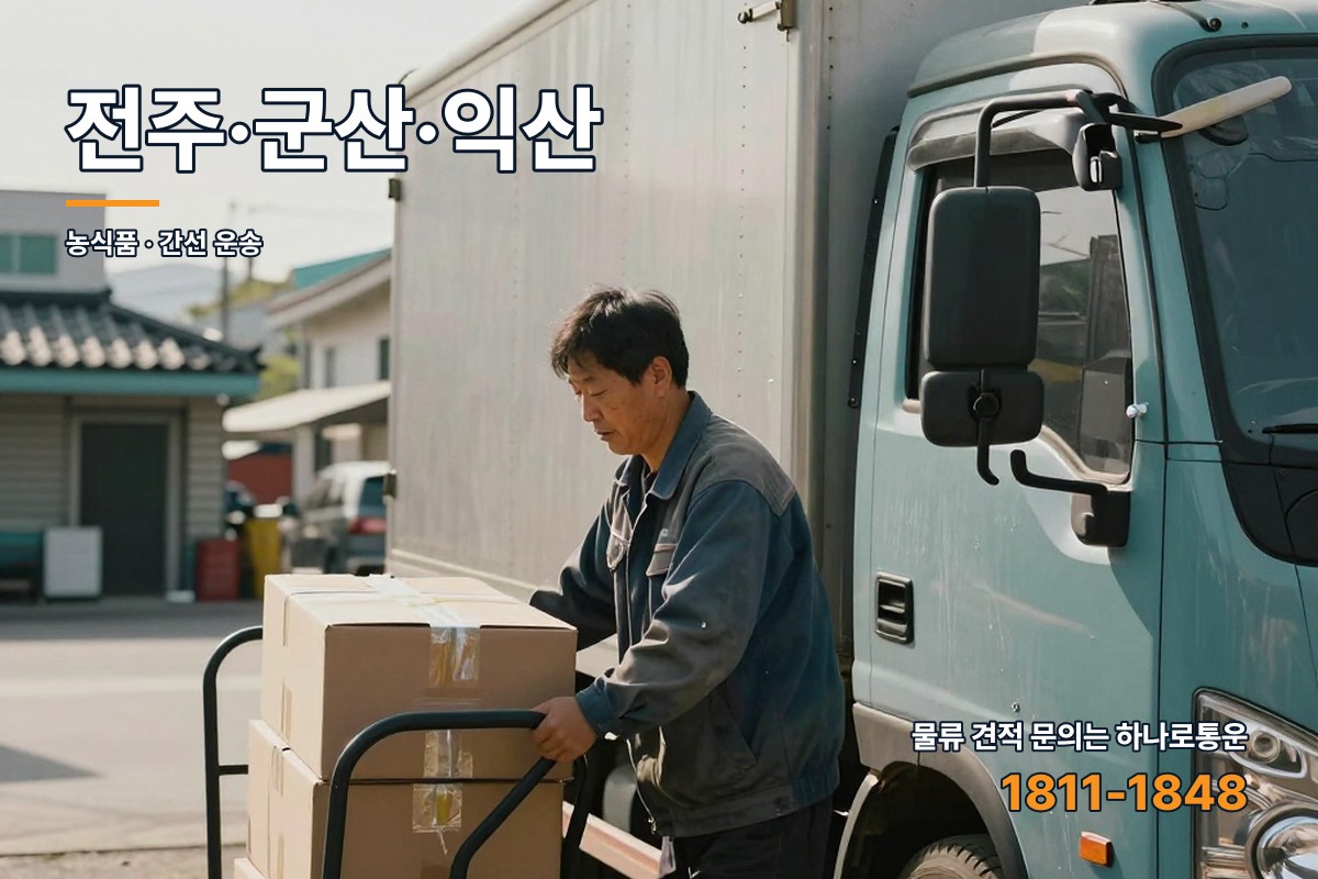 전주·군산·익산 권역에서 화물차 앞에 선 물류 담당자