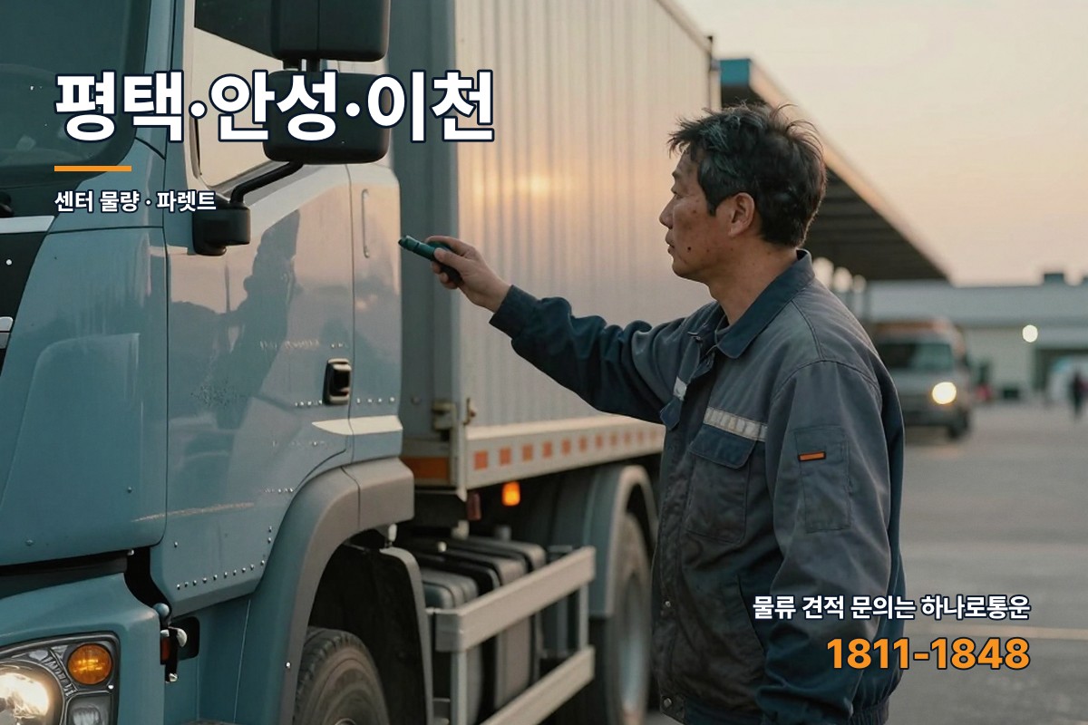 평택·안성·이천 권역에서 화물차 앞에 선 물류 담당자