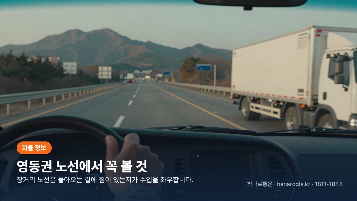 영동권 노선에서 꼭 볼 것: 공차와 대관령