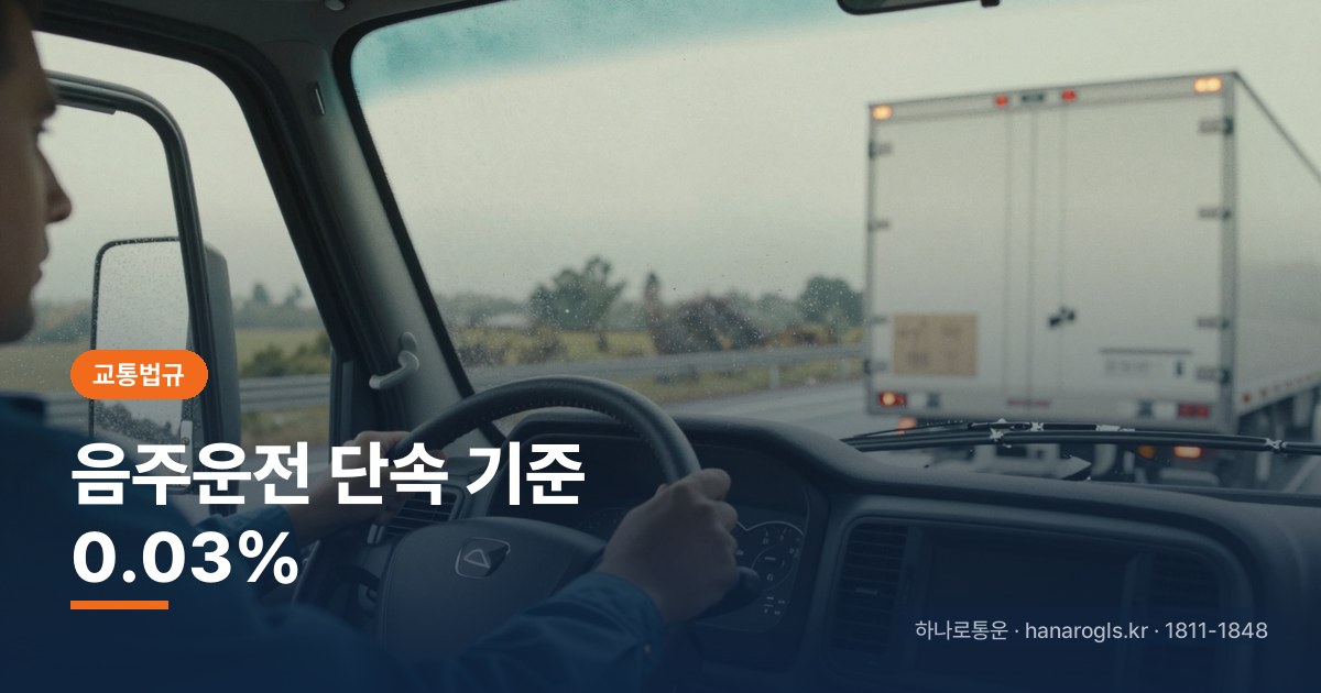 음주운전 단속 기준 0.03%: 화물기사에게 숙취운전이 치명적인 이유