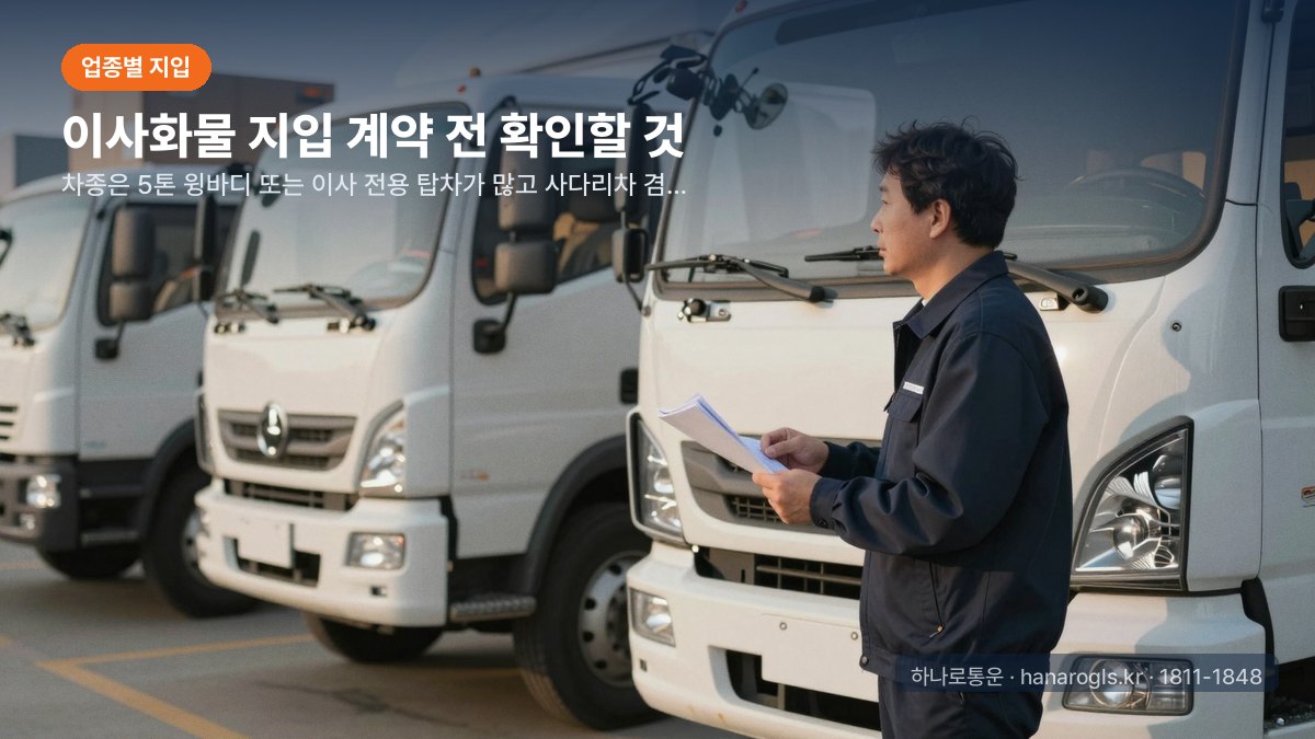 이사화물 지입 계약 전 확인할 것