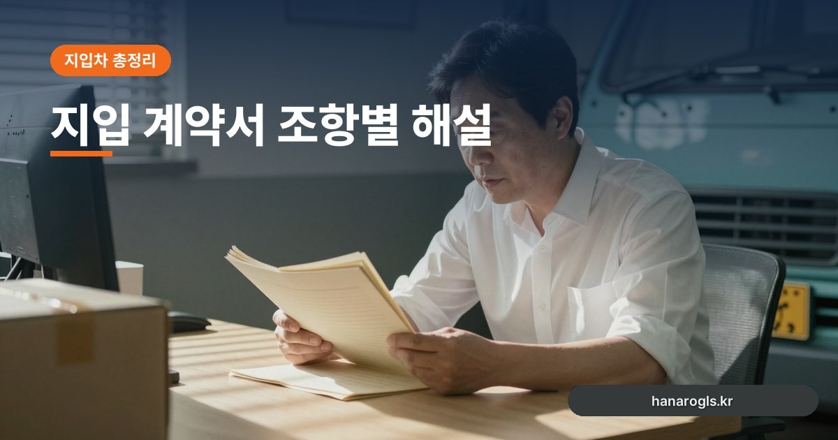 지입 계약서 조항별 해설: 기간·지입료·배차·해지·번호판 읽는 법