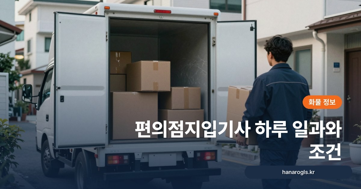 편의점지입기사 하루 일과와 조건: 점포배송 자리 확인법
